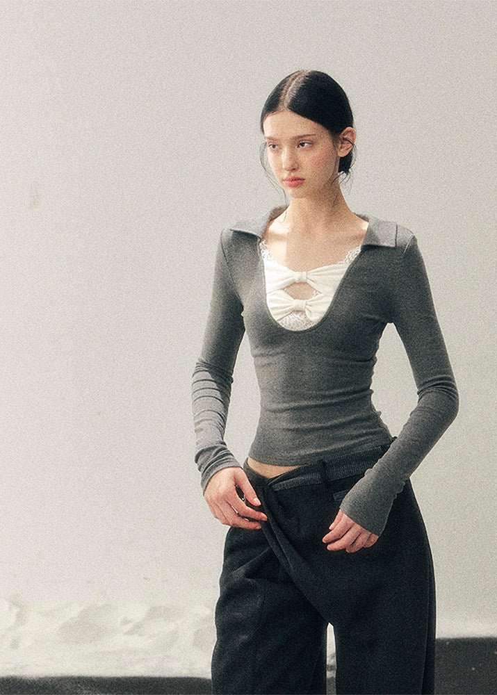 Silent Aftermath Lace Bow Top - Image 2