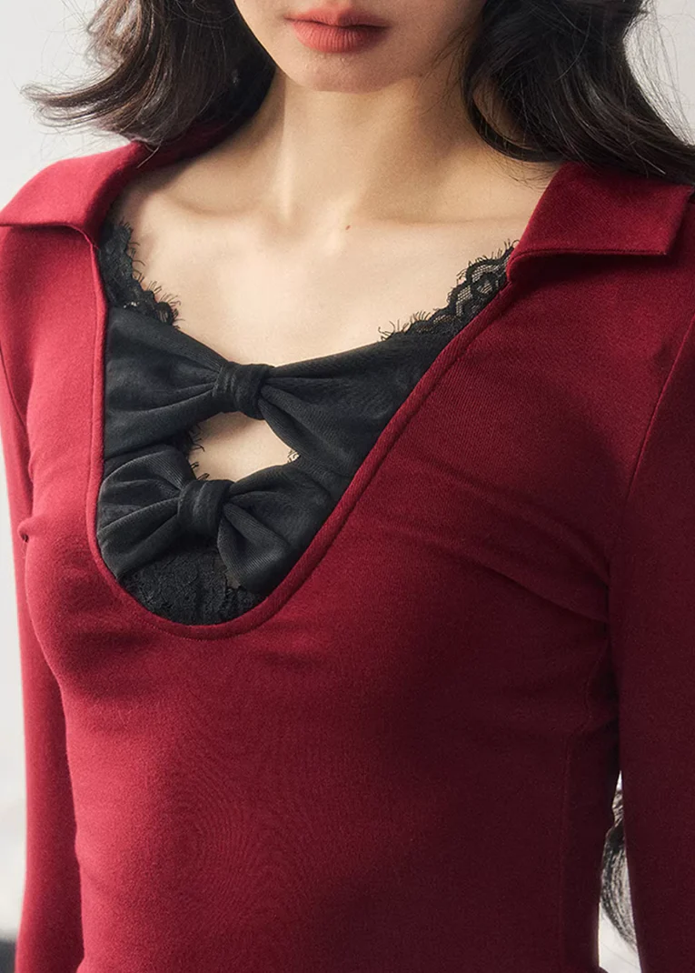 Silent Aftermath Lace Bow Top - Image 4