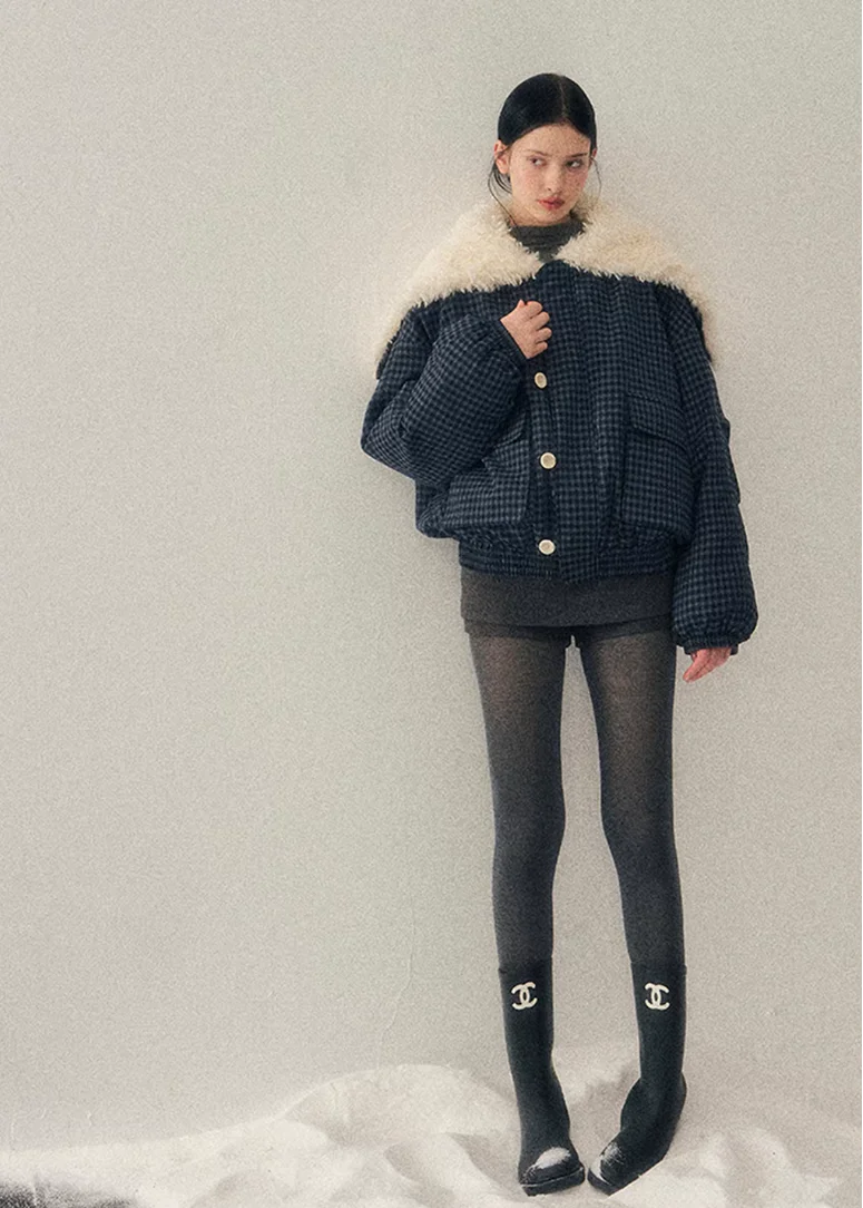 Silent Blue Lamb Collar Jacket - Image 10