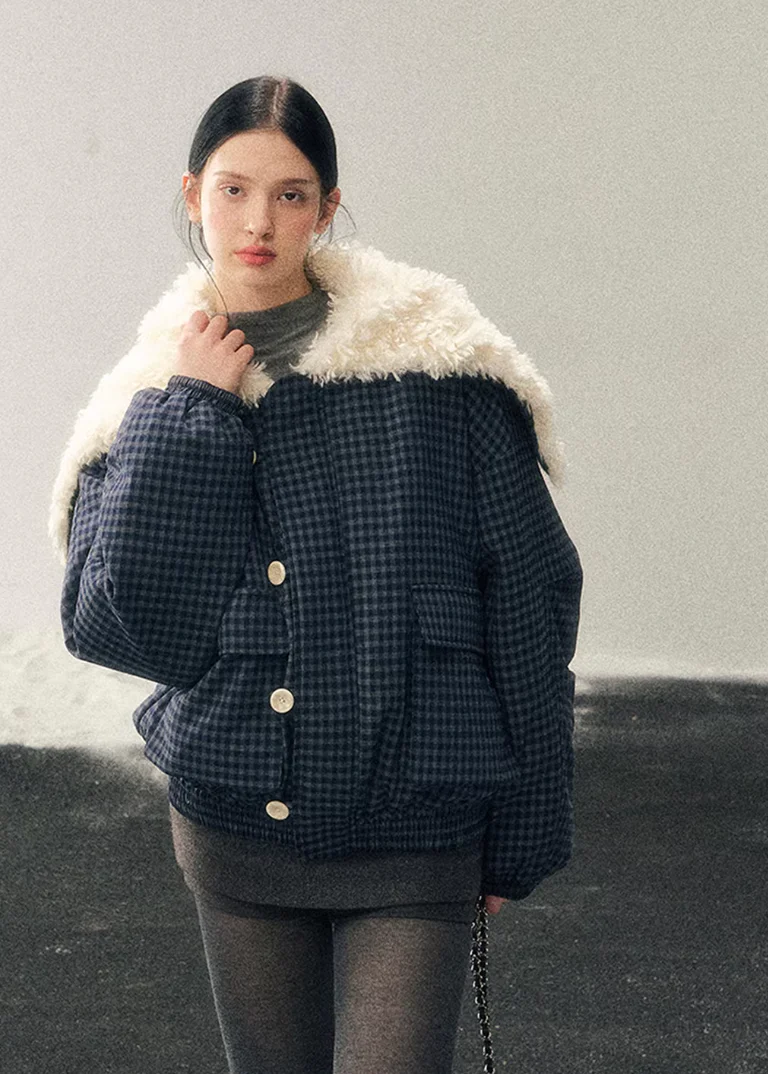 Silent Blue Lamb Collar Jacket - Image 6