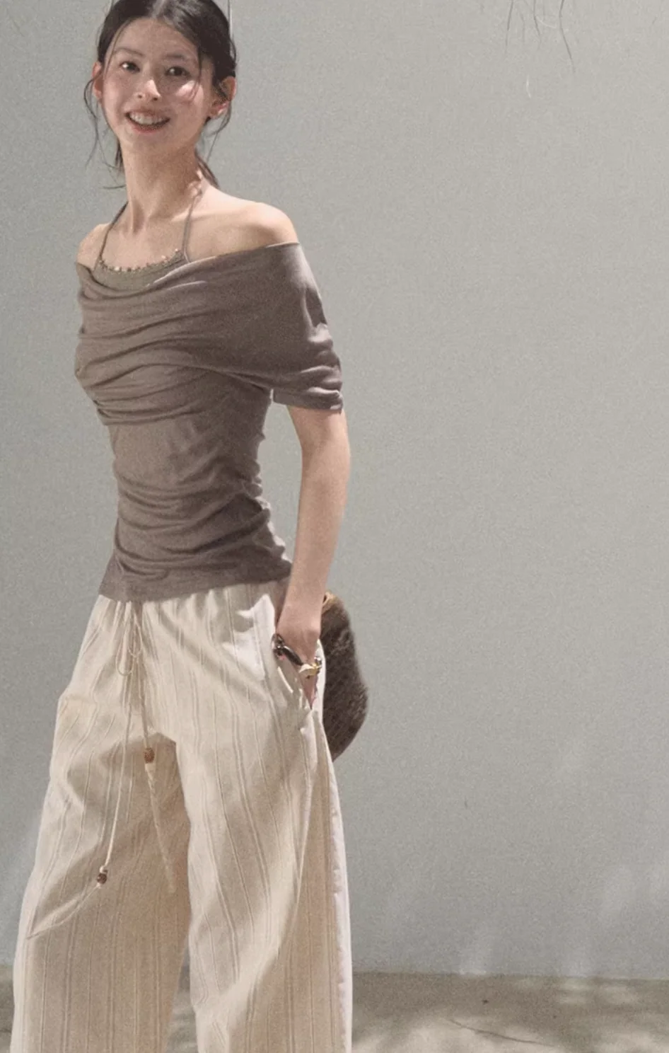 Skin friendly One shoulder Top T-shirt - Image 10