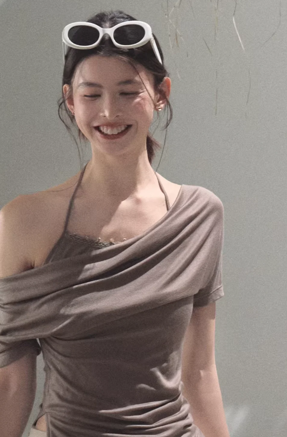 Skin friendly One shoulder Top T-shirt - Image 7
