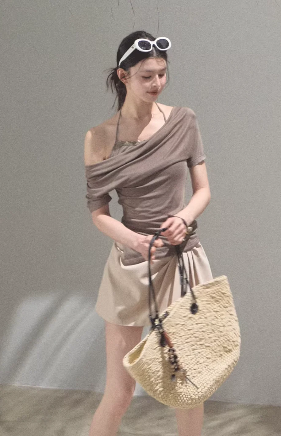 Skin friendly One shoulder Top T-shirt - Image 9
