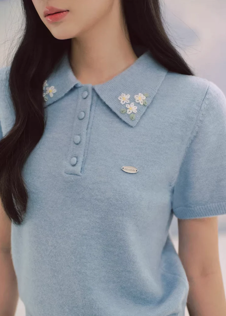 Skyline Embroidered Polo Knit - Image 6