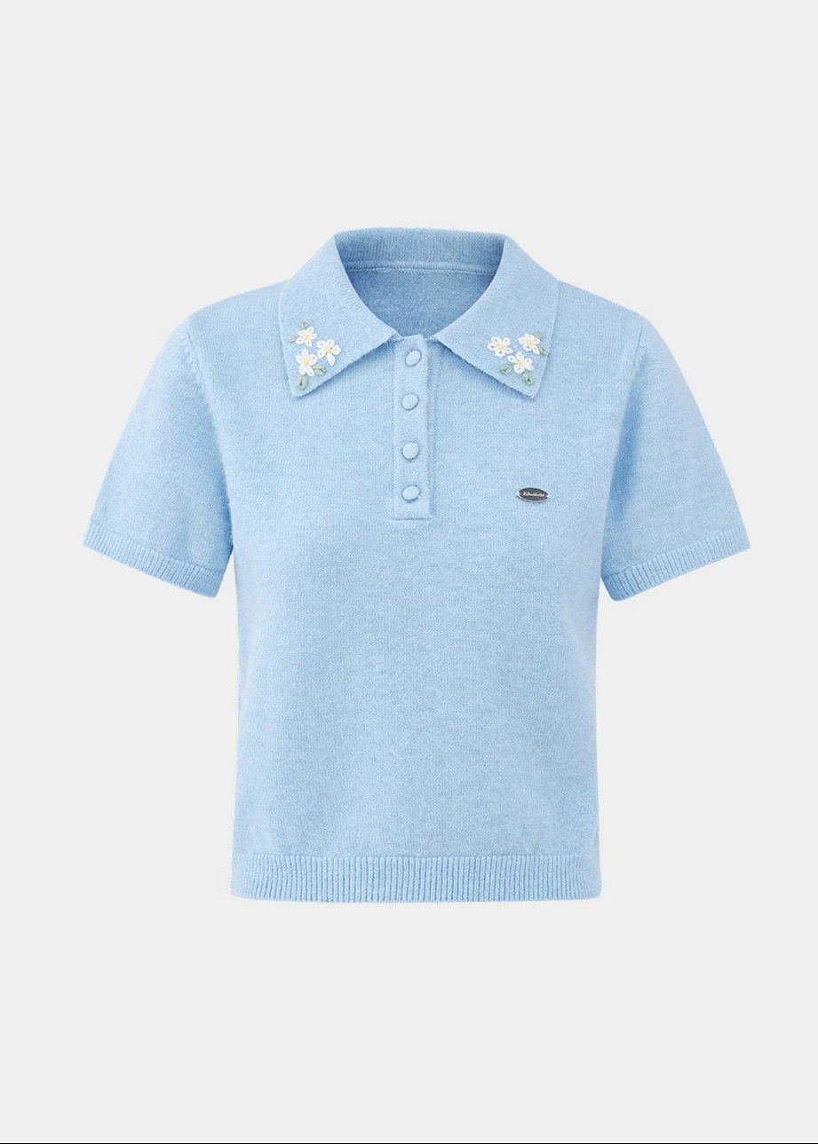 Skyline Embroidered Polo Knit - Image 7