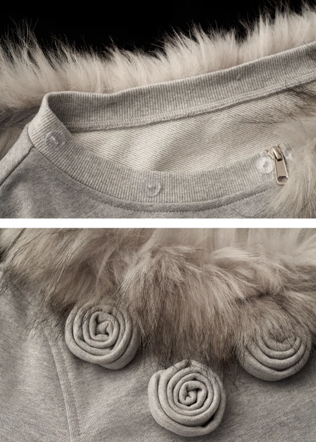 Slant Zip Fur Crop - Image 12