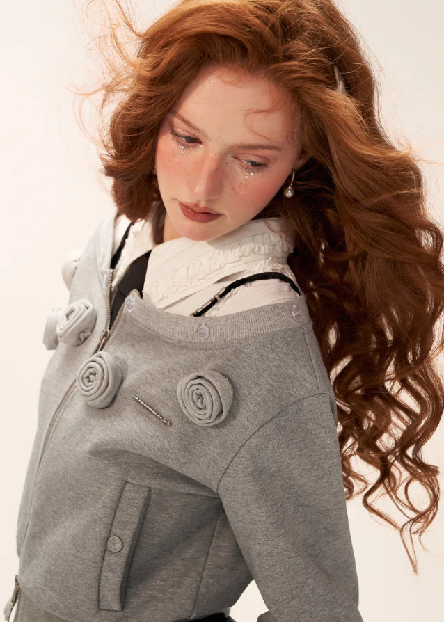 Slant Zip Fur Crop - Image 4