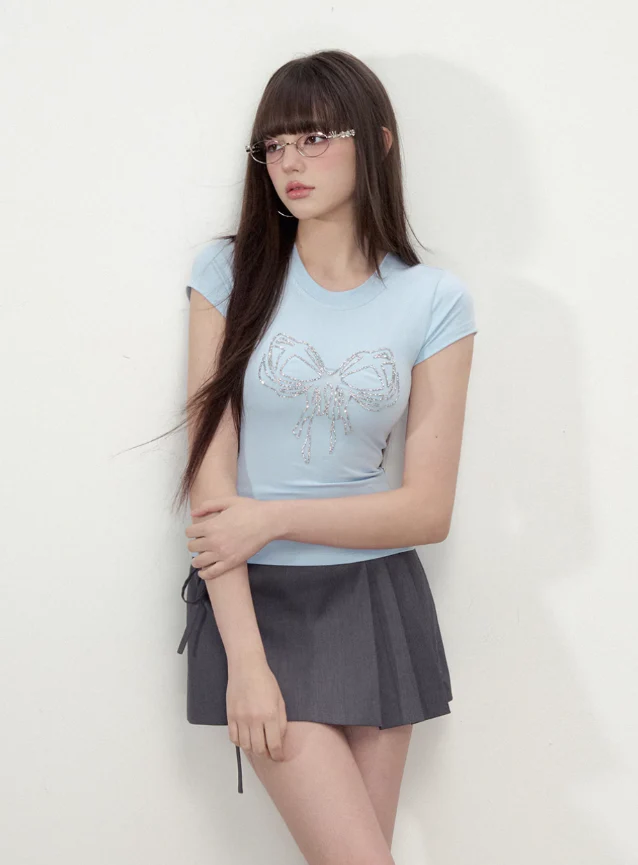 Bow Rhinestone Tee - Image 4