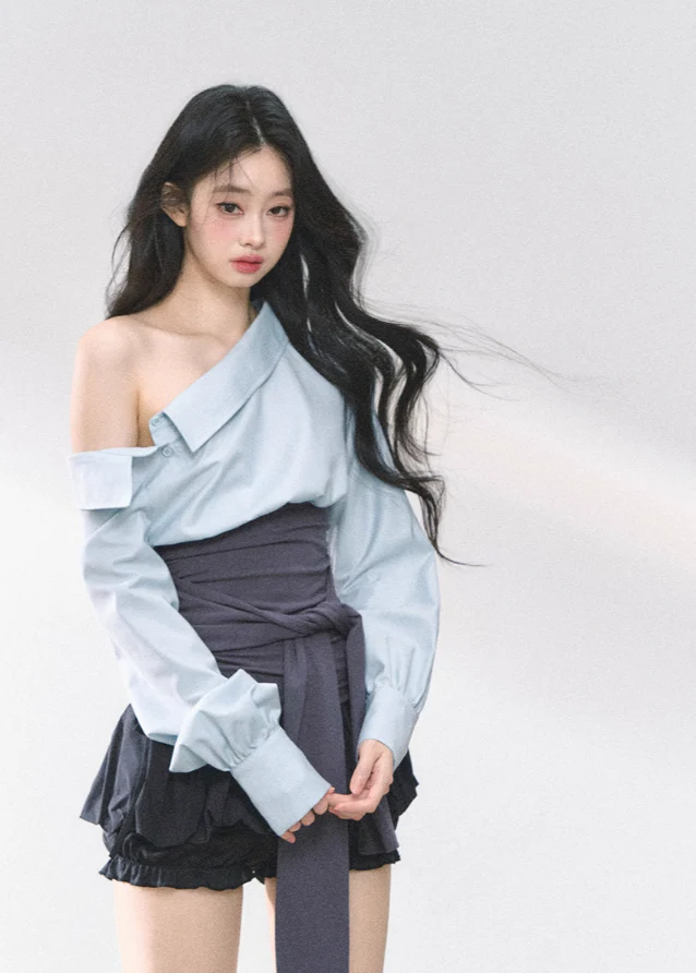 Off-Shoulder Slim Fit Top & Dress Set - Image 10