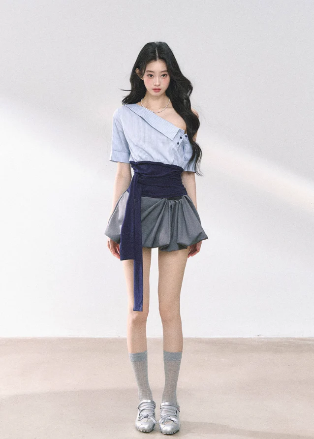 Off-Shoulder Slim Fit Top & Dress Set - Image 13