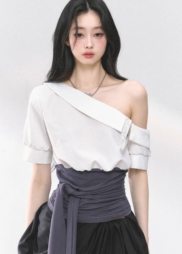 Off-Shoulder Slim Fit Top & Dress Set - Image 4
