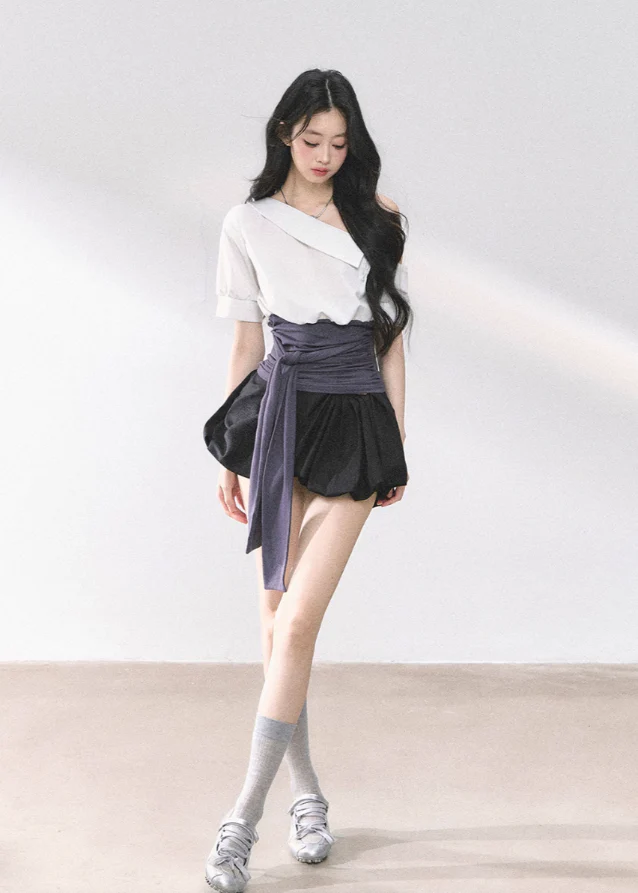 Off-Shoulder Slim Fit Top & Dress Set - Image 6