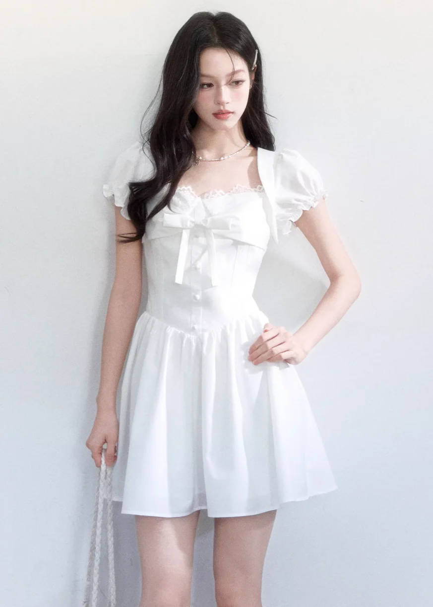 Soft Bow Whisper Dress
