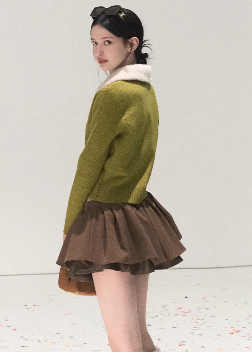 Soft Contrast Puff Culotte Skirt - Image 15