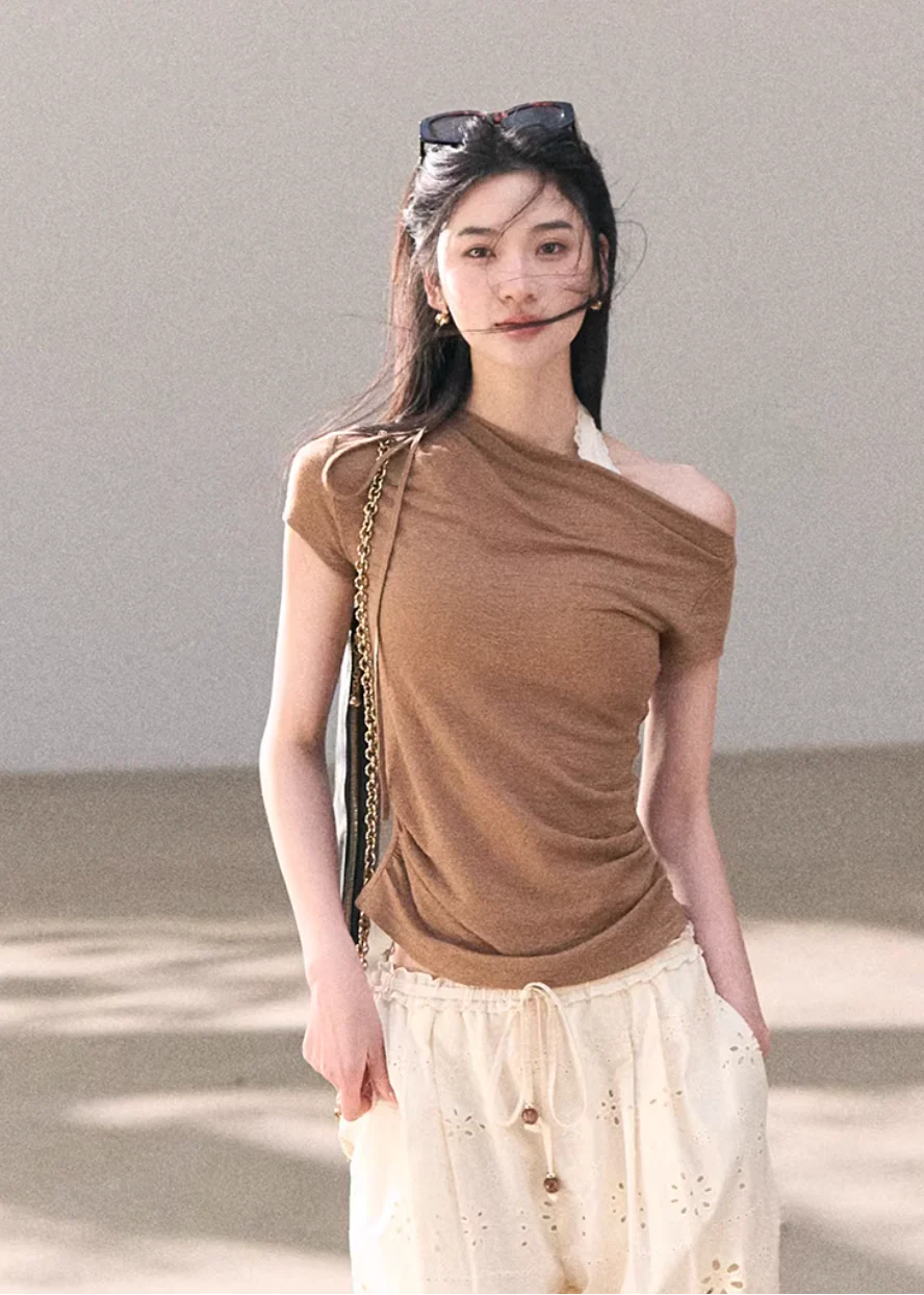 Soft Cross Shoulder Knit Top - Image 3