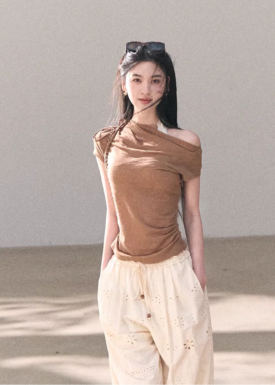 Soft Cross Shoulder Knit Top - Image 4