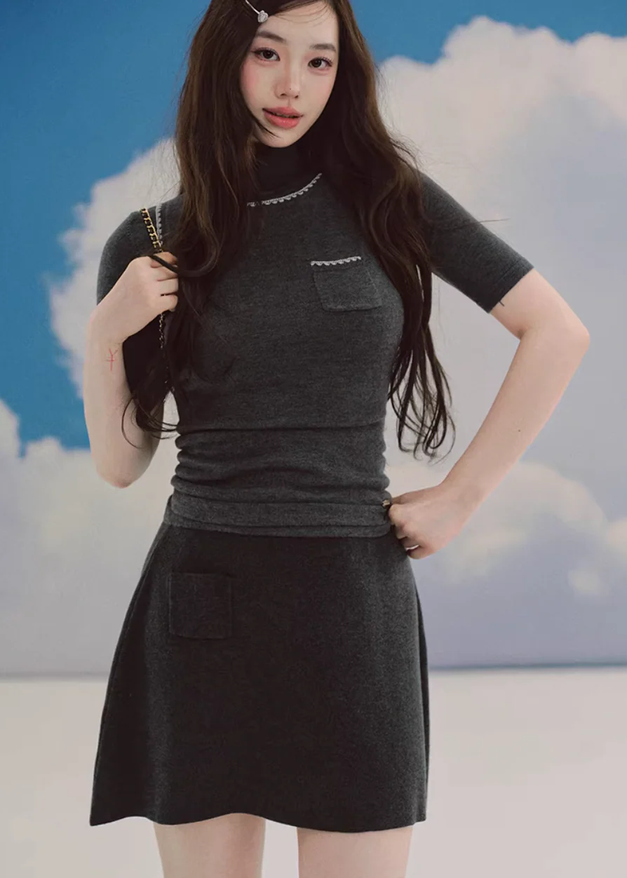 Soft Drift Knit Mini Skirt - Image 11