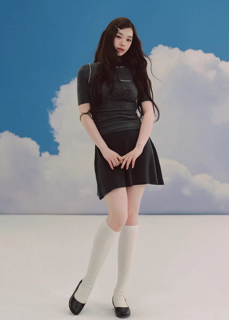 Soft Drift Knit Mini Skirt - Image 9