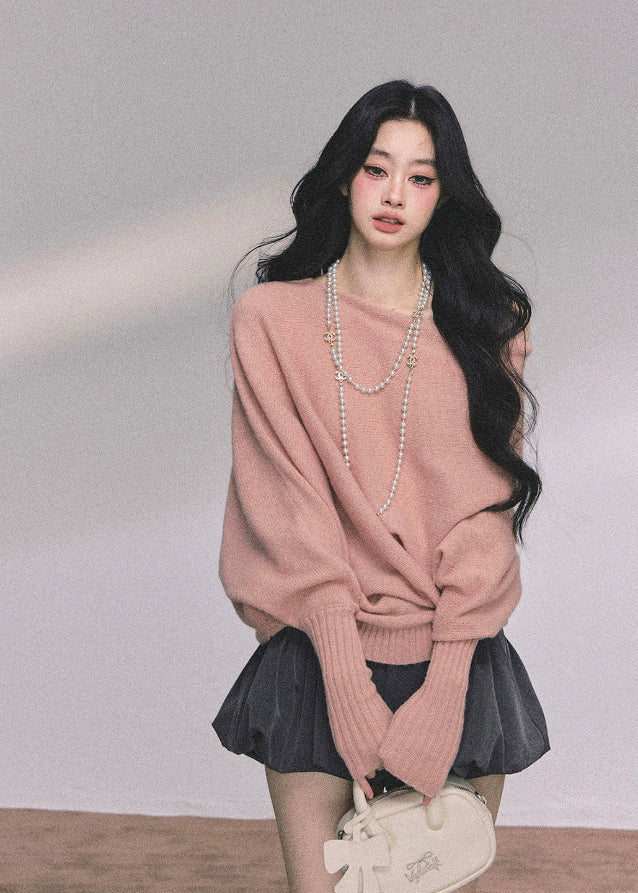 Soft Glaze Off-Shoulder Knit - Image 3