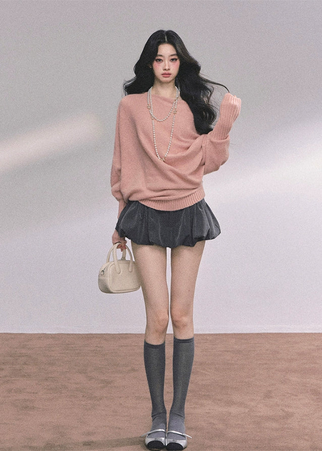 Soft Glaze Off-Shoulder Knit - Image 6