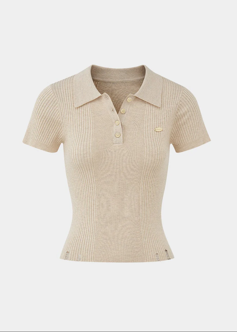 Soft Ivory Polo Knit - Image 13