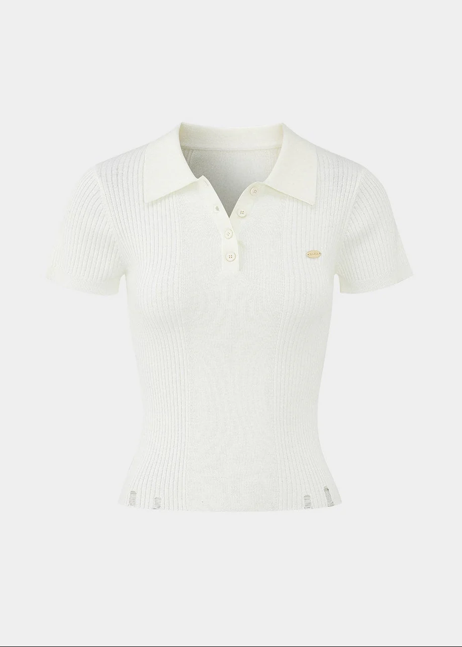 Soft Ivory Polo Knit - Image 8