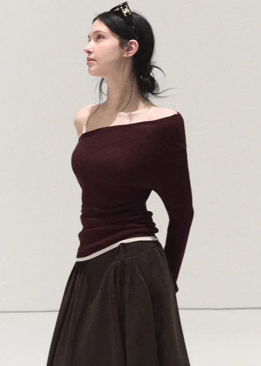 Soft Line Asymmetric Knit Top - Image 12