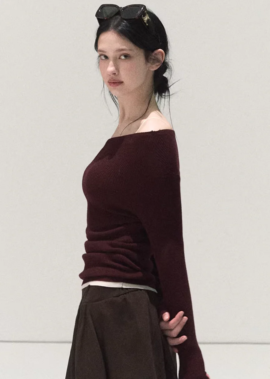 Soft Line Asymmetric Knit Top - Image 13