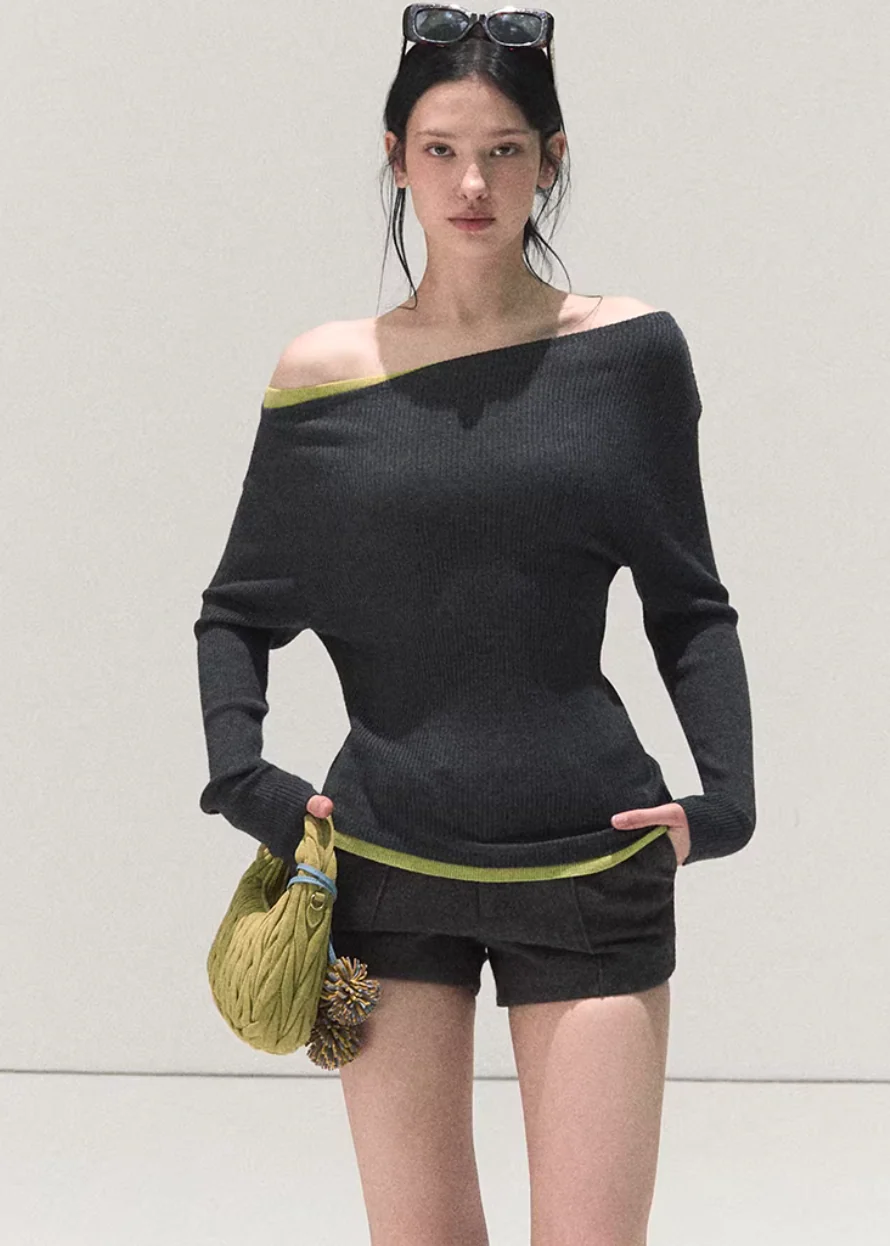 Soft Line Asymmetric Knit Top - Image 14