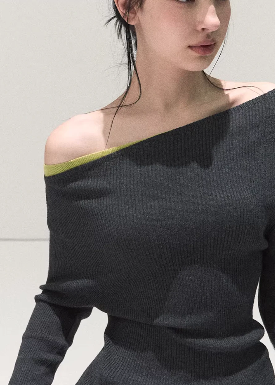 Soft Line Asymmetric Knit Top - Image 15