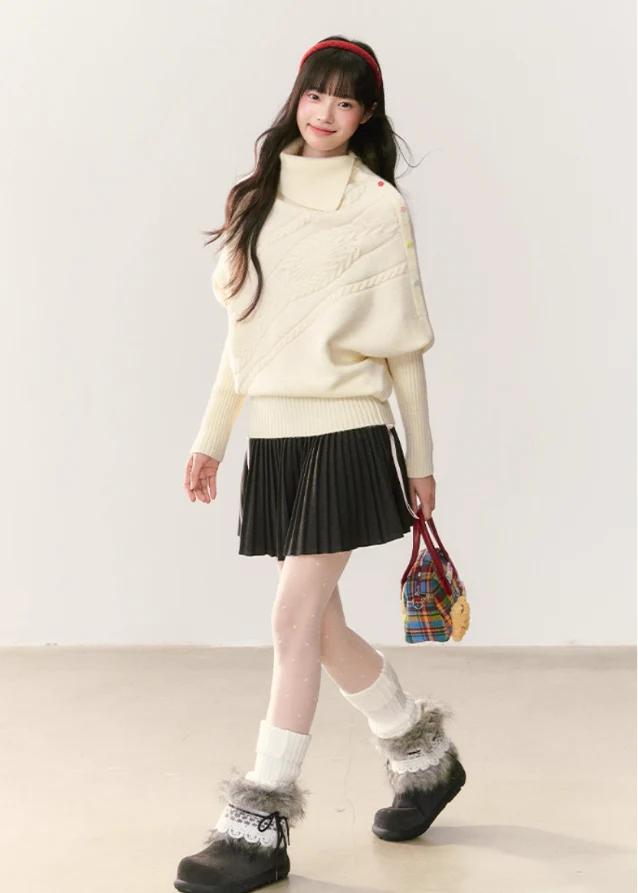 Soft Petal Asymmetric Lapel Knit - Image 6