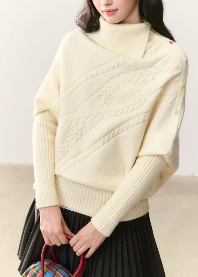 Soft Petal Asymmetric Lapel Knit - Image 8