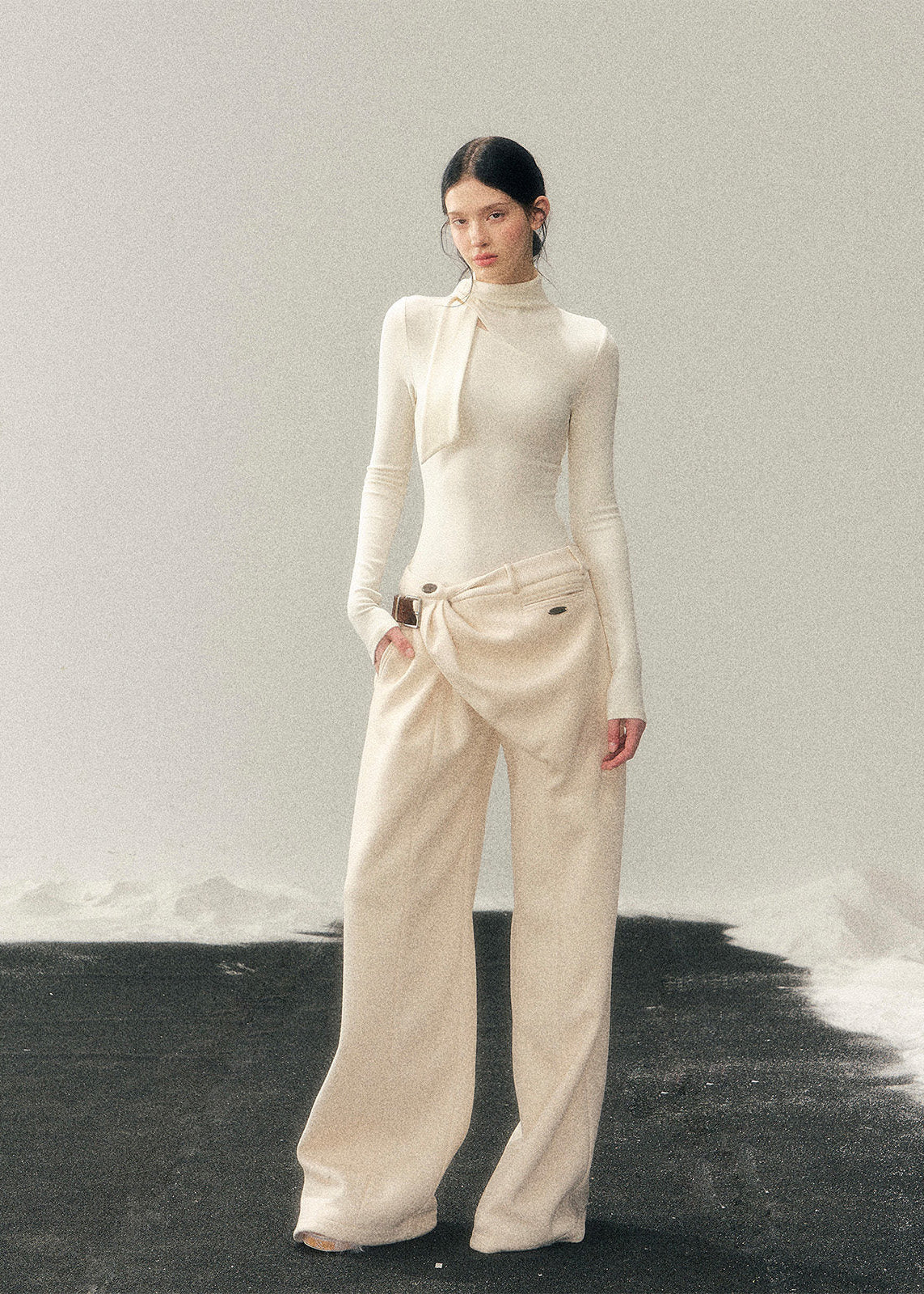 Soft Silence Semi-Turtleneck Top - Image 12