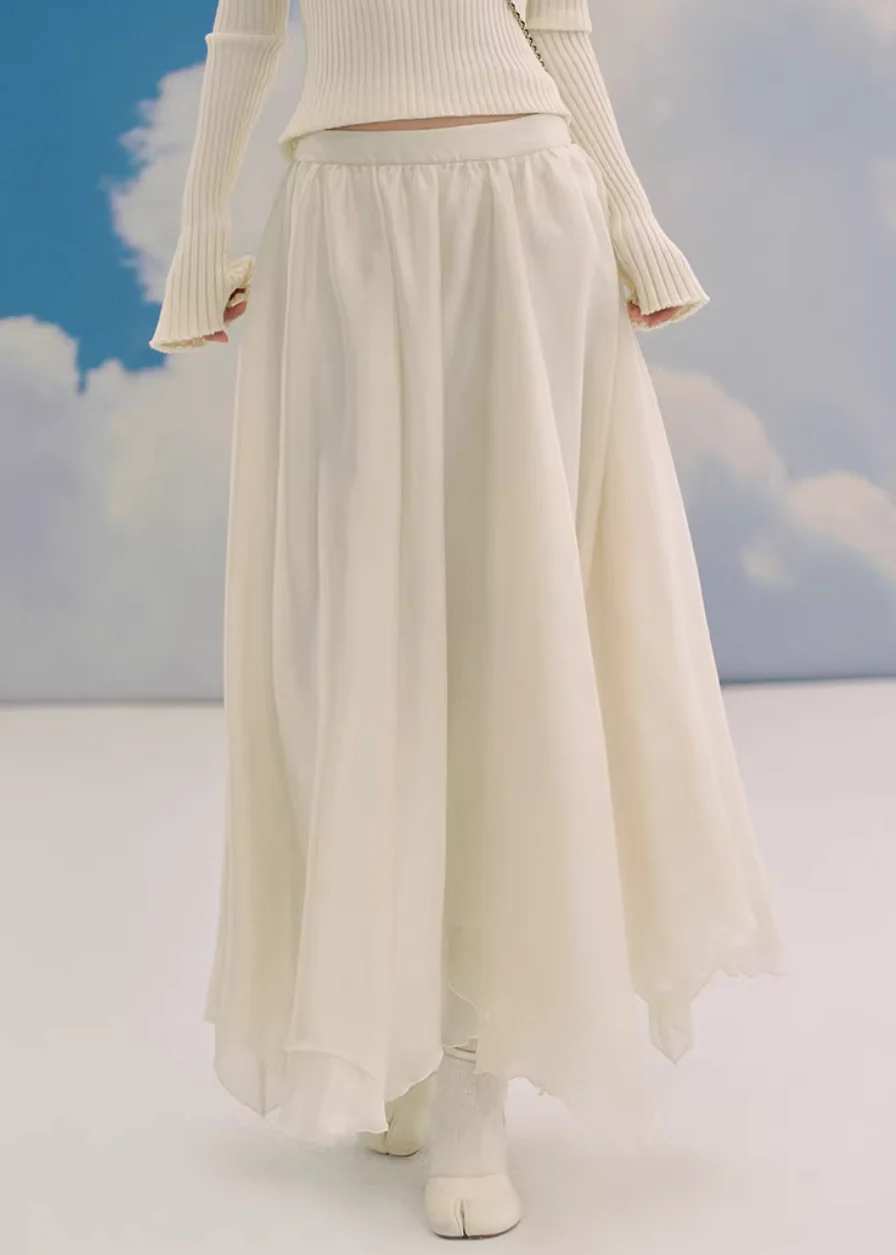 Soft Veil Flow Maxi Skirt