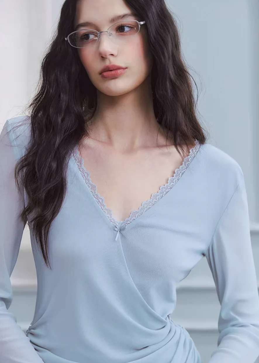 Soft Veil V-Neck Top - Image 13
