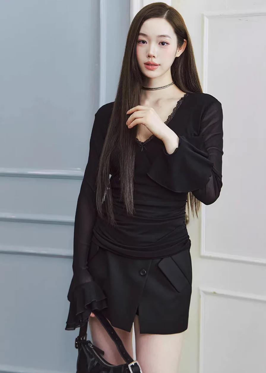 Soft Veil V-Neck Top - Image 3