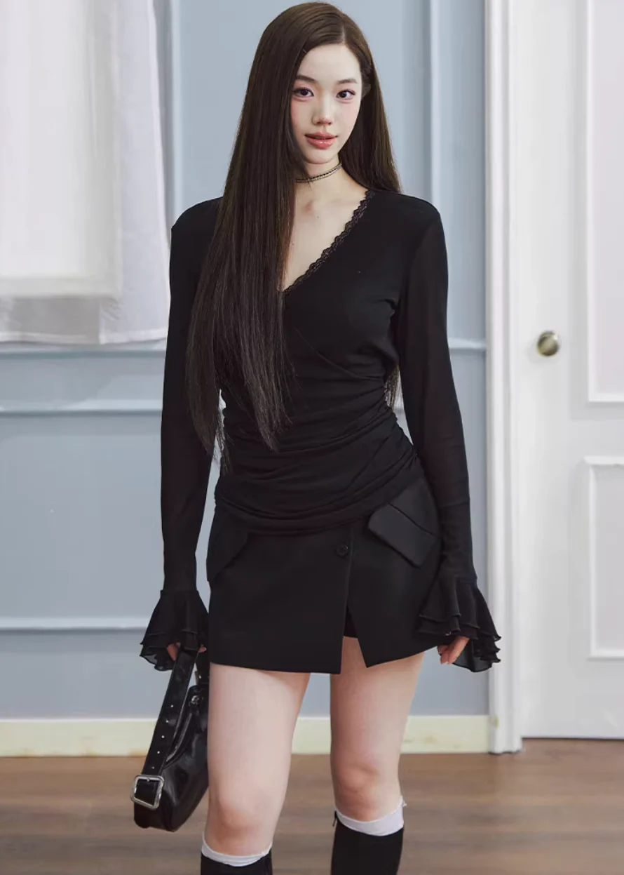 Soft Veil V-Neck Top - Image 4