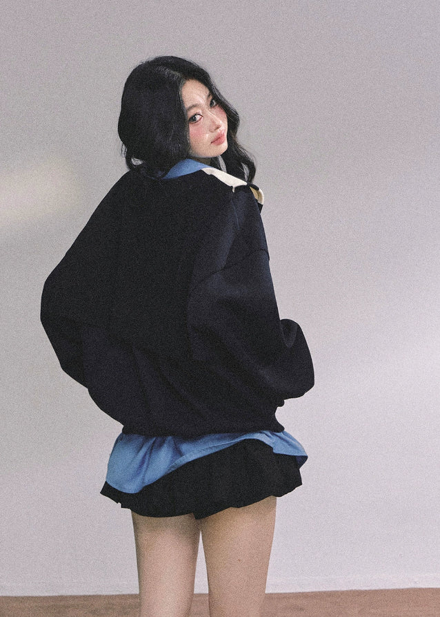 K-Prep Oversize Layered Polo Sweatshirt - Image 2