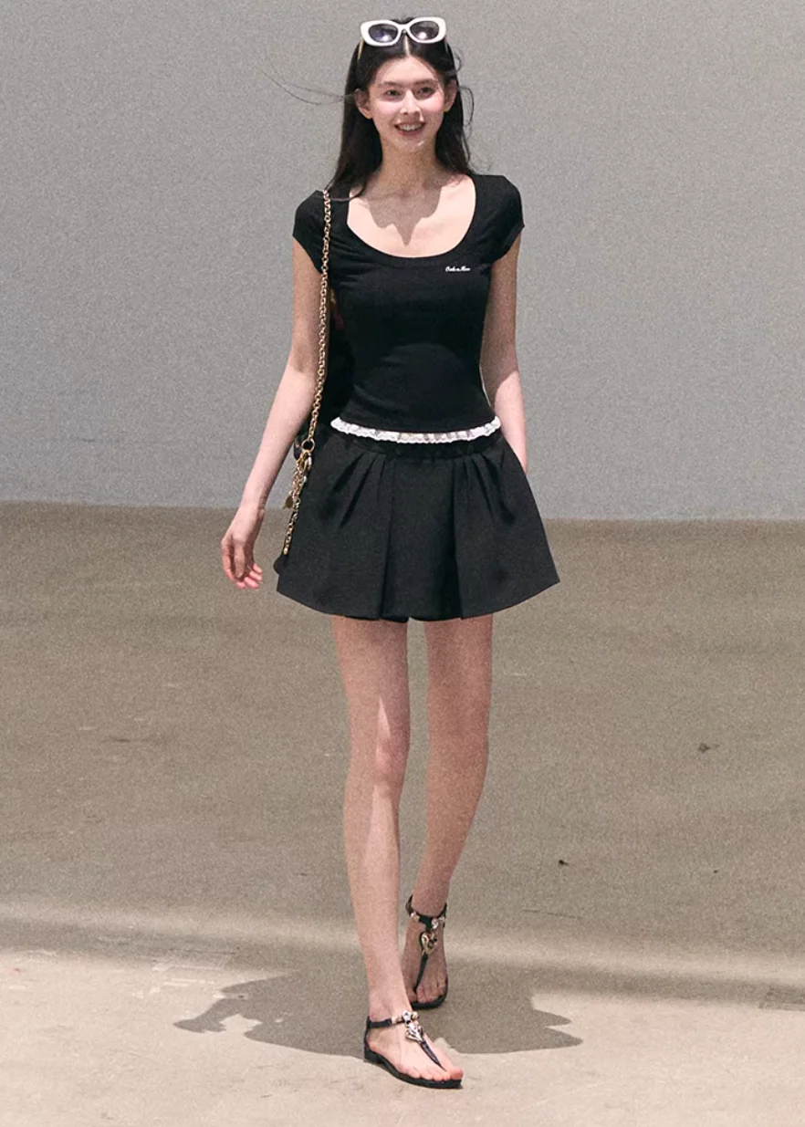 Spring Letter Lace Layer Tee - Image 5