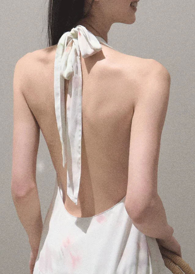 Printed Halter Strap Vacation Dress - Image 6
