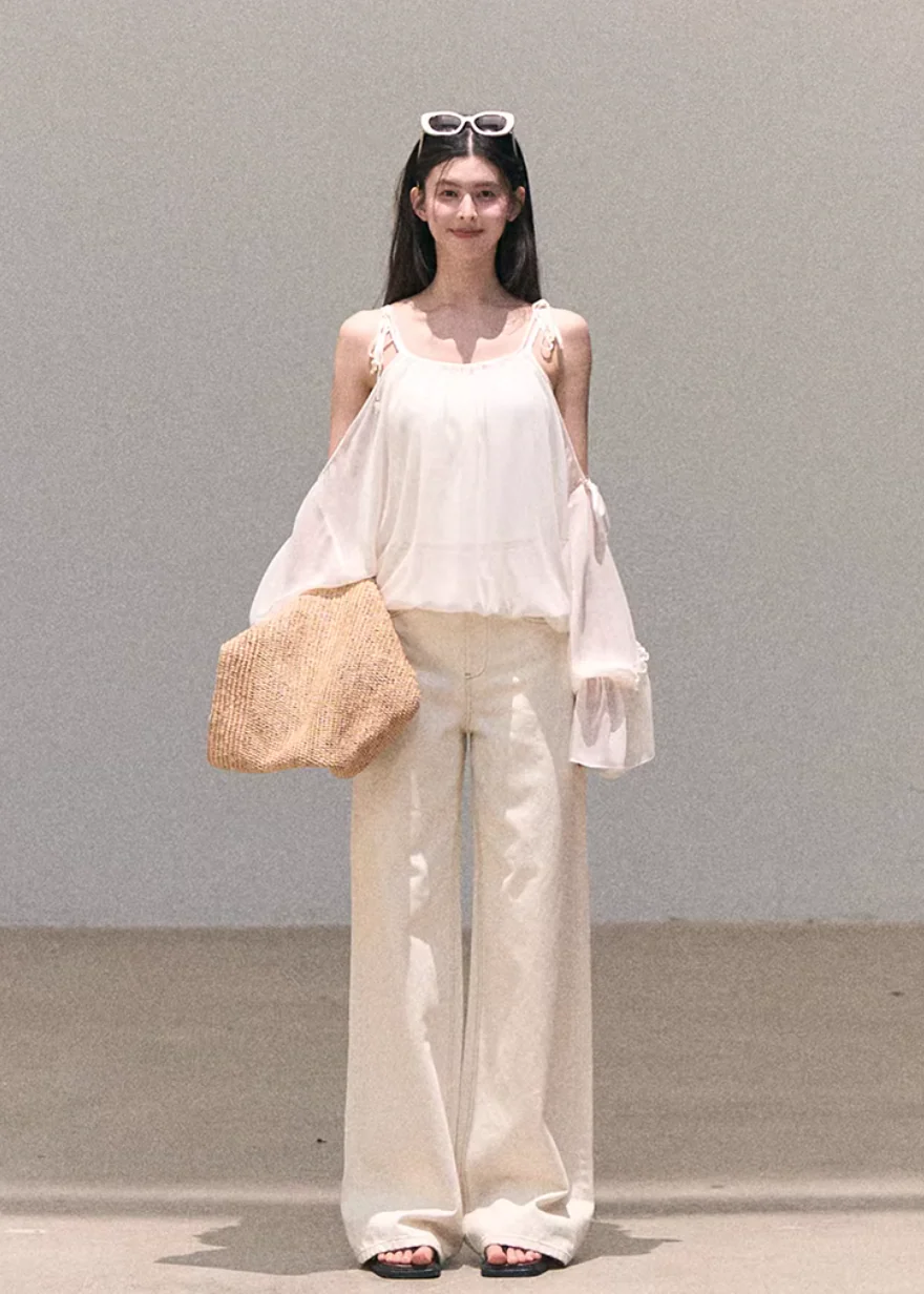 Spring Surround Wide Denim Pants - Image 10