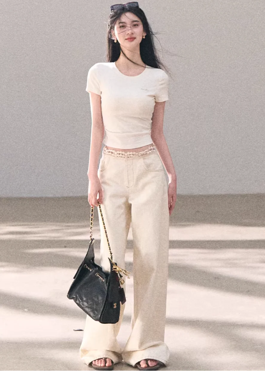 Spring Surround Wide Denim Pants - Image 12