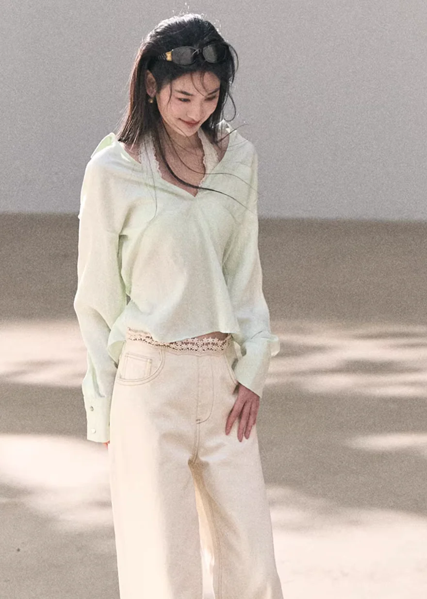 Spring Surround Wide Denim Pants - Image 14