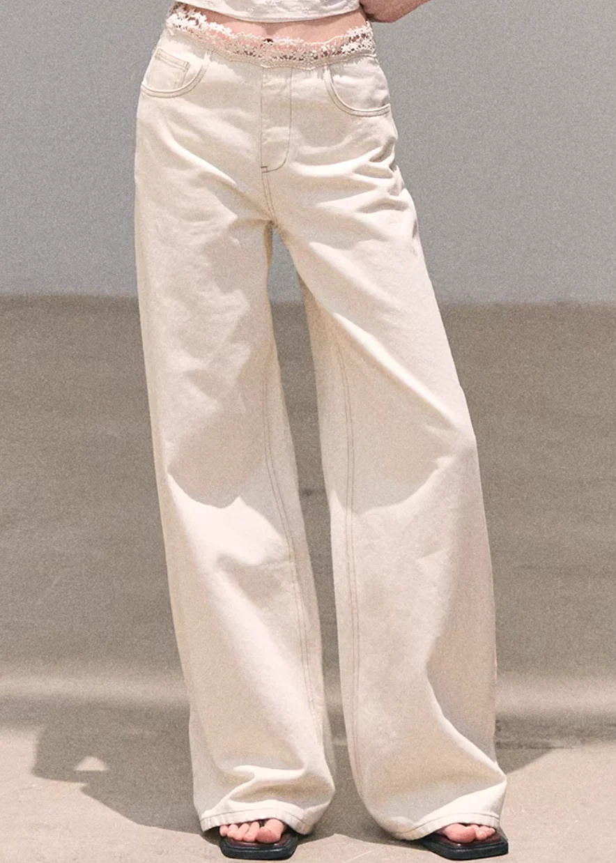 Spring Surround Wide Denim Pants - Image 2