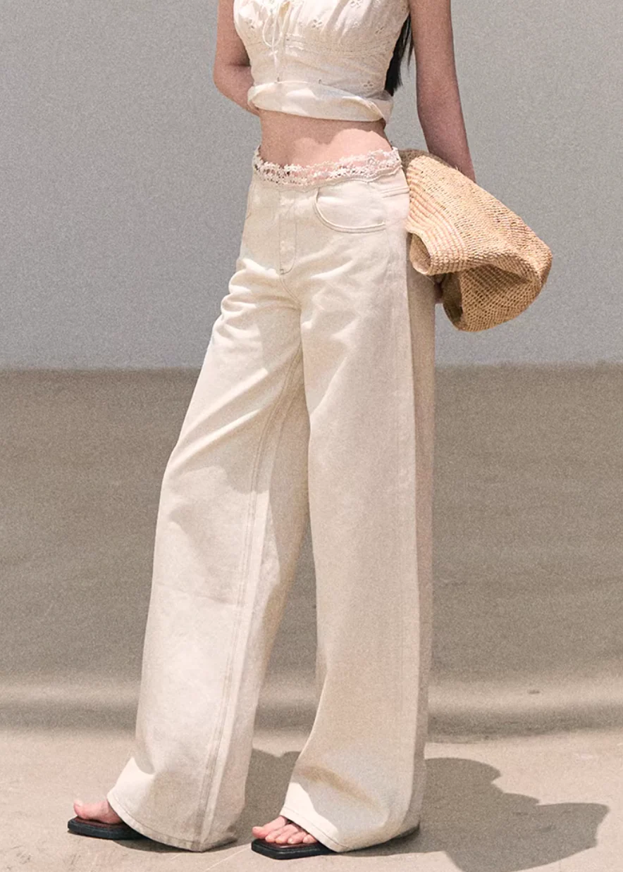 Spring Surround Wide Denim Pants - Image 3