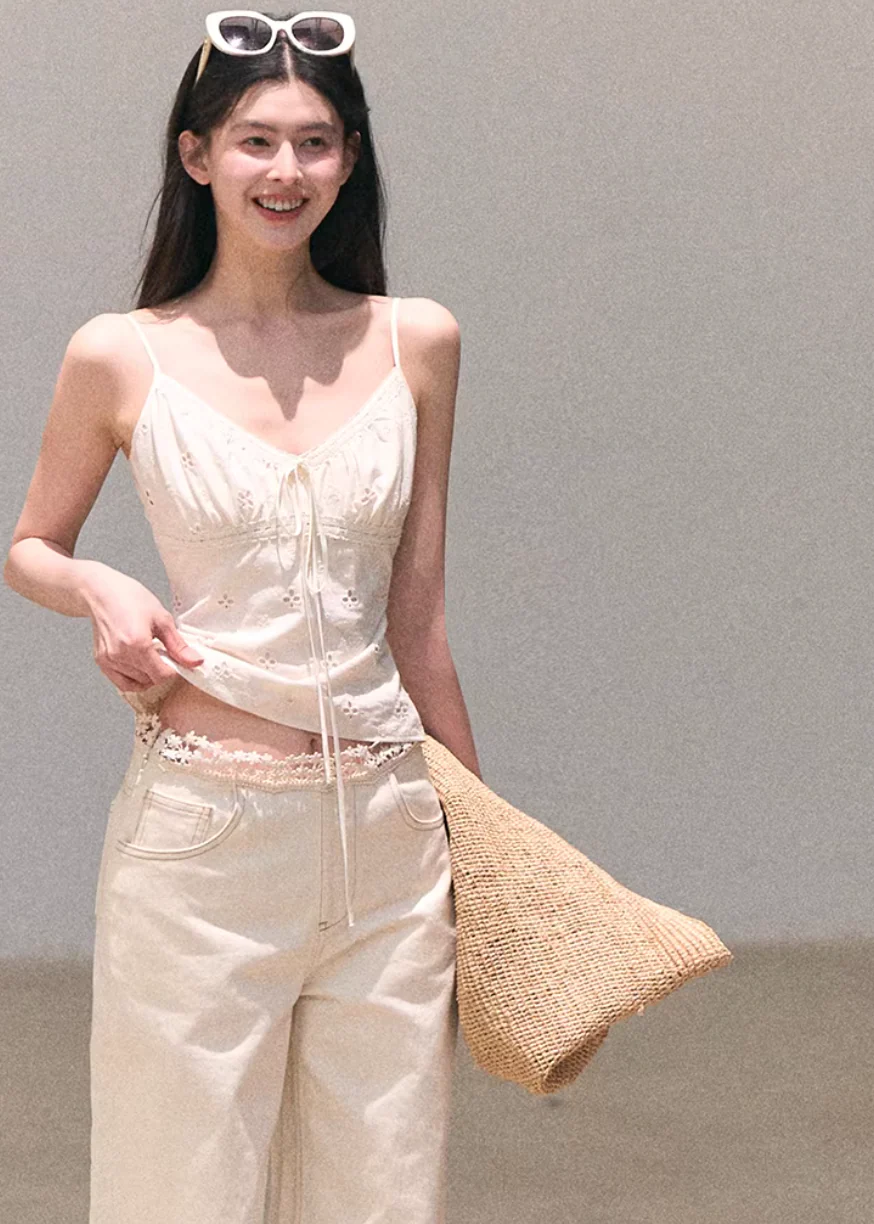 Spring Surround Wide Denim Pants - Image 4