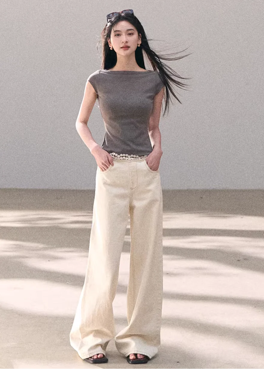 Spring Surround Wide Denim Pants - Image 6