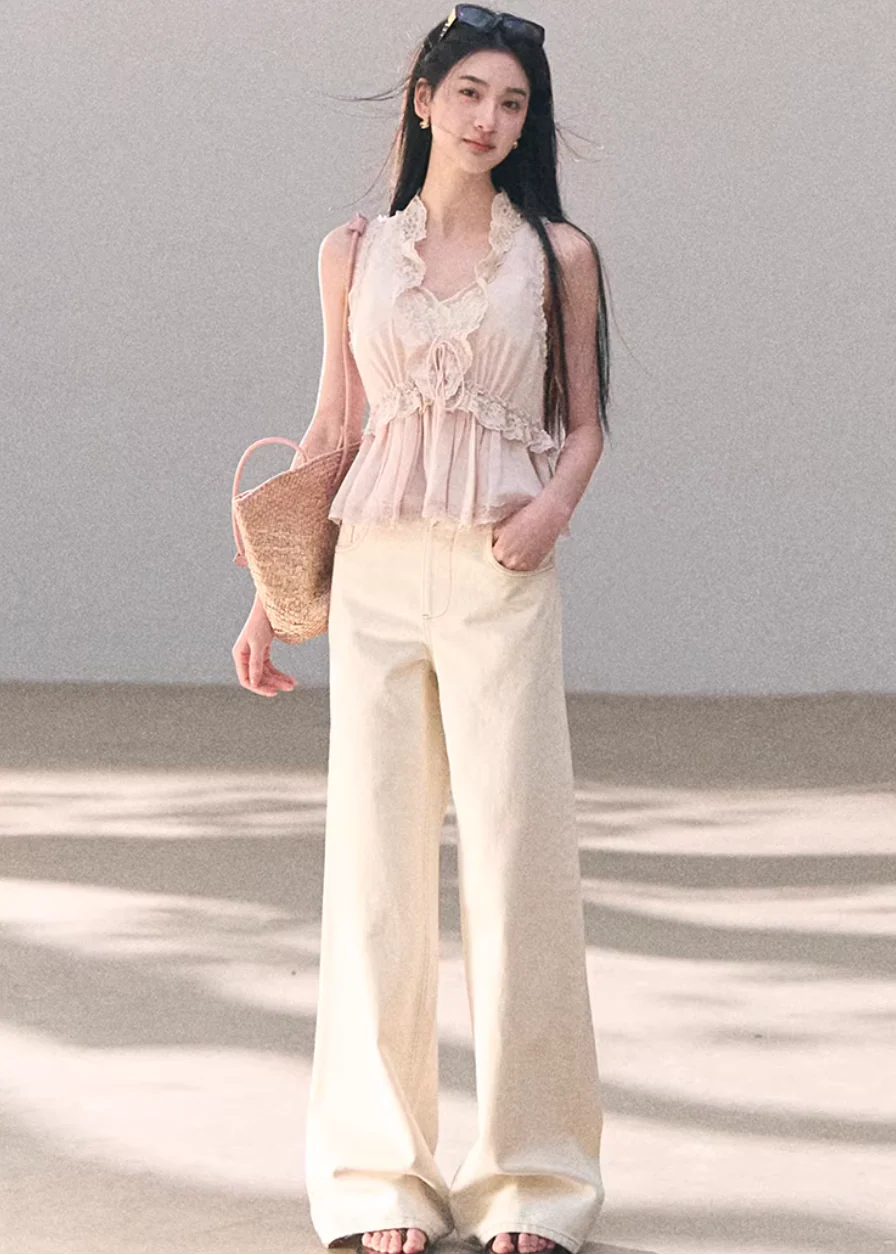 Spring Surround Wide Denim Pants - Image 8