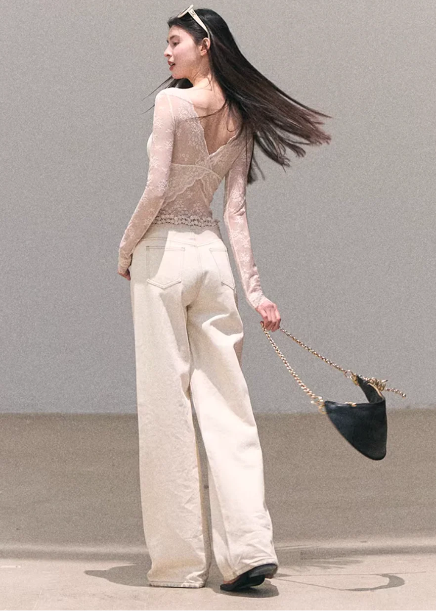 Spring Surround Wide Denim Pants - Image 9