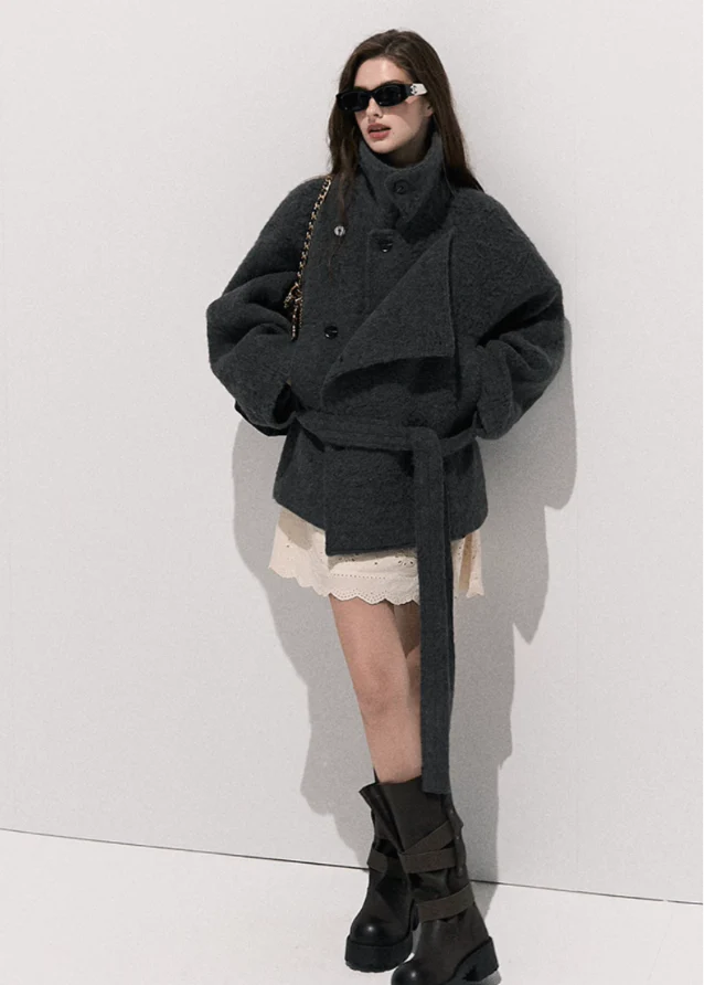 Stand-Collar Wool Coat - Image 10